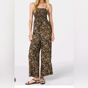 AUW Black and Brown Paisley Jumpsuit